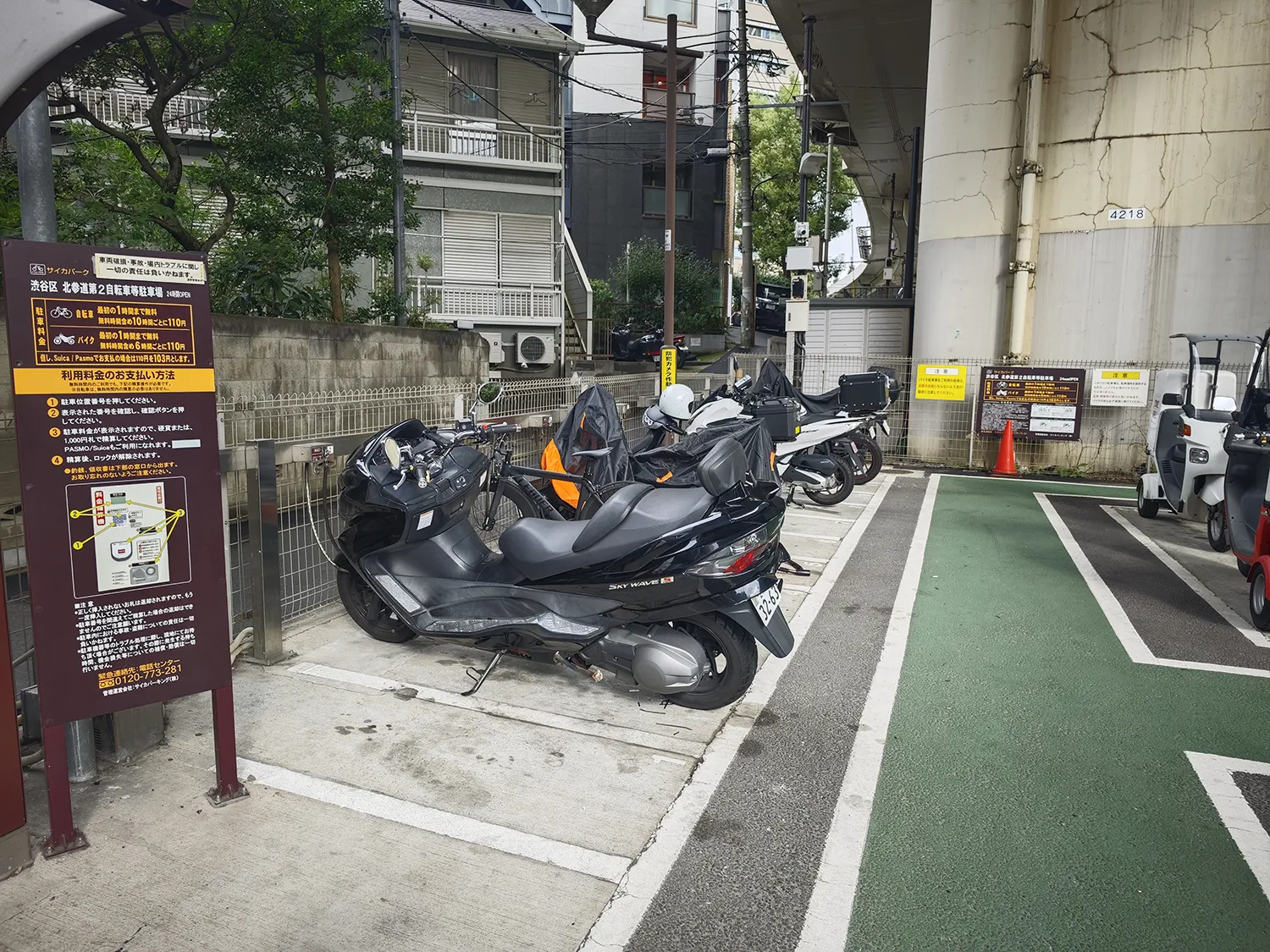 代々木・北参道の時間貸しバイク駐車場